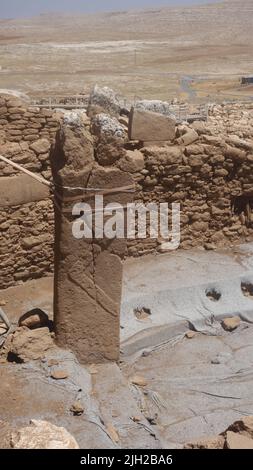 Karahan Tepec, neolithische archäologische Stätte entdeckt in1997 in der Türkei. Der Bruder von Gobekli Tepe. Stockfoto