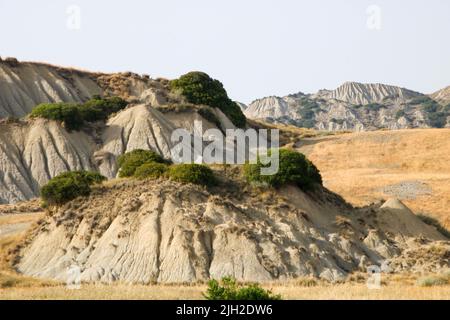 Landschaft von Calanchi lucani in Aliano, Provinz Miera, Region Basilicata in Italien Stockfoto