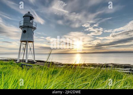 Sonnenuntergang am Ligthhouse von Blacknore Stockfoto