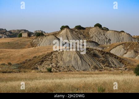 Landschaft von Calanchi lucani in Aliano, Provinz Miera, Region Basilicata in Italien Stockfoto