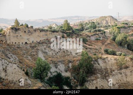 Landschaft von Calanchi lucani in Aliano, Provinz Miera, Region Basilicata in Italien Stockfoto