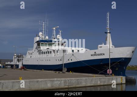 Das Inspektionsschiff „Nordsoen“ des dänischen Fischereiministeriums wurde in Danzig, Polen, gebaut und im Sommer 202 in Hvide Sande, Dänemark, fertiggestellt Stockfoto