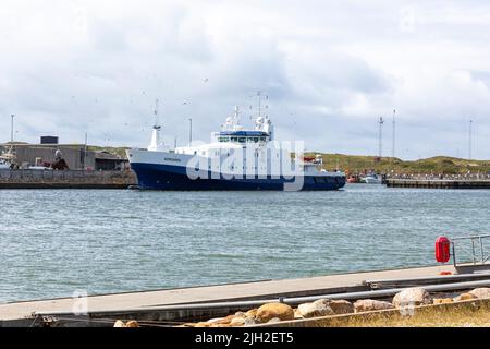 Das Inspektionsschiff „Nordsoen“ des dänischen Fischereiministeriums wurde in Danzig, Polen, gebaut und im Sommer 202 in Hvide Sande, Dänemark, fertiggestellt Stockfoto