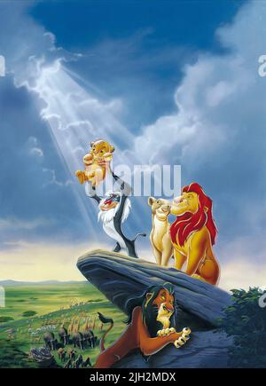 RAFIKI, SIMBA, SARABI, MUSAFA, SCAR, KÖNIG DER LÖWEN, 1994 Stockfoto