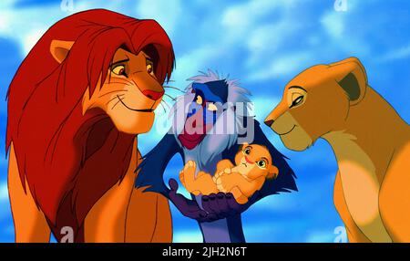 MAFUSA, RAFIKI, SIMBA, NALA, DER KÖNIG DER LÖWEN, 1994 Stockfoto