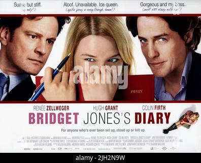 FIRTH,ZELLWEGER,GRANT, BRIDGET JONES'S DIARY, 2001 Stockfoto