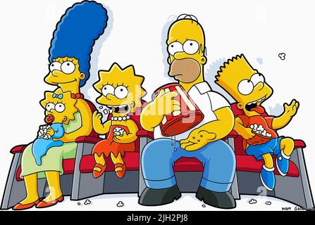 MAGGIE,MARGE,LISA,HOMER,SIMPSON, THE SIMPSONS FILM, 2007 Stockfoto