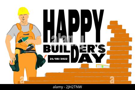Tag der Bauherren, Tag der Ingenieure, Tag der Kranführer, Tag der Architekten, Tag der Arbeit Konzept Vektor-Illustration Stock Vektor