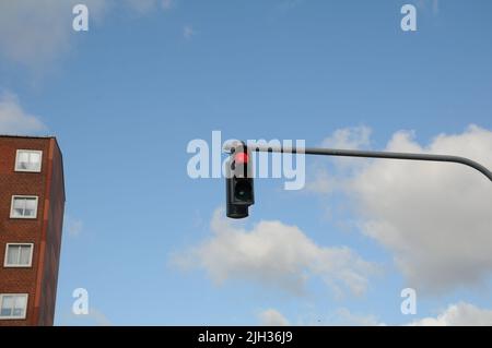 Kastrup/Kopenhagen/Dänemark/14. Juli 2022/ Ampeln an der Ecke Alleen und Kastruplundgade in Kastrup Kopenhagen. (Foto. Francis Dean/Dean Pictures. Stockfoto