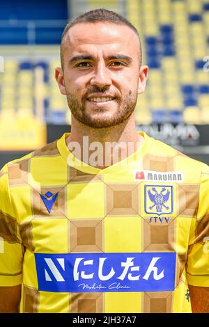 Belgien. 14.. Juli 2022. Fatih Kaya von STVV posiert für den Fotografen beim Fotoshooting 2022-2023 des belgischen Jupiler Pro League Clubs Sint-Truidense VV STVV, Donnerstag, 14. Juli 2022 in Sint-Truiden. BELGA FOTO TOM GOYVAERTS Kredit: Belga Nachrichtenagentur/Alamy Live News Stockfoto