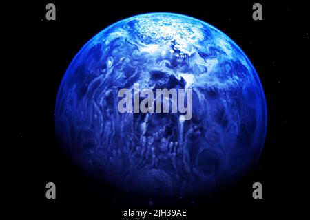 Entfernter Exoplanet, im dunklen Raum. Elemente dieses Bildes, die von der NASA eingerichtet wurden. Hochwertige Fotos Stockfoto