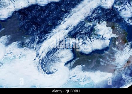 Hurrikan aus dem All. Elemente dieses Bildes, die von der NASA eingerichtet wurden. Hochwertige Fotos Stockfoto