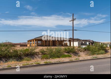 Neubau Rahmen für Wohngebäude Stockfoto