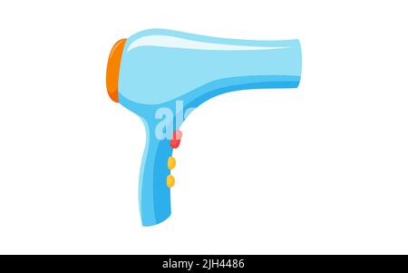 Haartrockner für verschiedene Frisuren. Friseursallon-Trockner für professionelle Stylisten. Vektorgrafik im Cartoon-Stil Stock Vektor