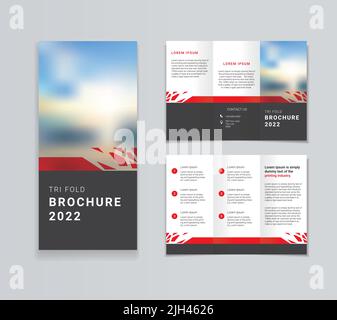 Vorlage Für Das Design Der Broschüre Mit Tri Fold Stock Vektor