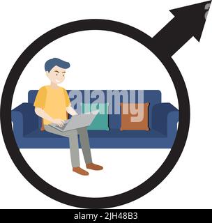 Man-Symbol auf weißem Hintergrund Stock Vektor