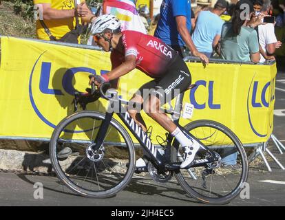 Nairo Quintana vom Team ARKEA Samsic während der Tour de France 2022, Radrennen Etappe 12, Briancon - Alpe d'Huez (165,5 km) am 14. Juli 2022 in Huez, Frankreich - Foto: Laurent Lairys/DPPI/LiveMedia Stockfoto