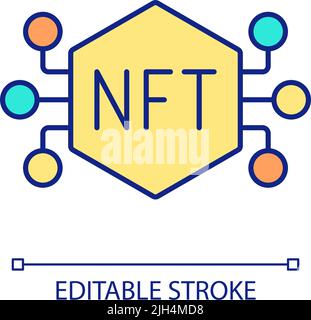 NFT-Token, die RGB-Farbsymbol handeln Stock Vektor