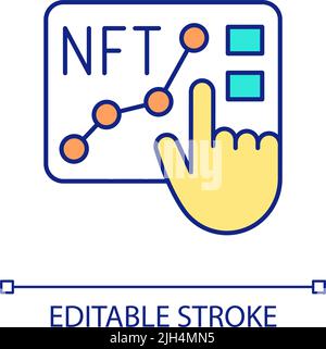 Analyse des RGB-Farbsymbols mit steigender NFT-Rate Stock Vektor