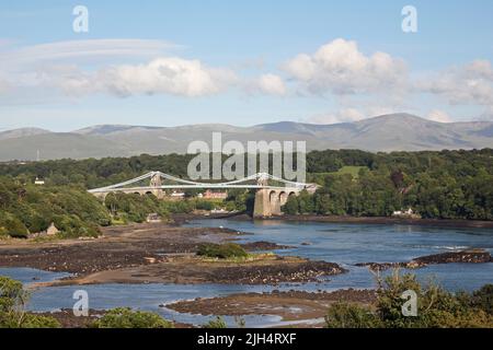 Menai Aufhebung-Brücke, Nordwales Stockfoto