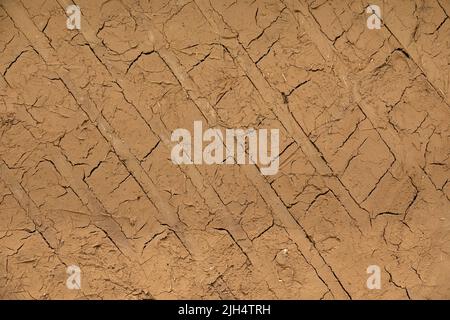 Vintage Ton Wandstruktur. Natürlicher Wandhintergrund Stockfoto