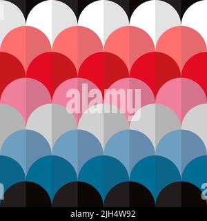 Mid-modern Century 60er und 70er Jahre Retro Vektor nahtlose Muster mit Wellen, repetitve geometrische Retro-Design Stock Vektor