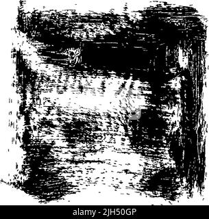 Handgezeichnetes schwarzes Grunge-Quadrat mit Kritzeleien. Stock Vektor