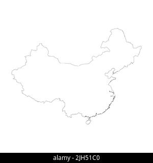 China-Vektor-Länderkarte Umriss Stock Vektor
