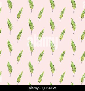 Aquarell mit nahtlosem Blumenmuster. Muster von Wiesenblumen. Florales Design für Bezüge, Textilien, Schrottbuchungen, Schreibwaren und mehr. Aquarell Stockfoto