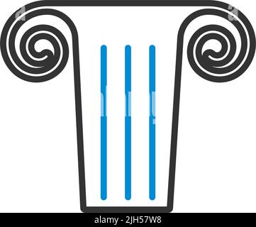 Symbol Der Antiken Säule. Editierbare Fett Formatigte Kontur Mit Farbfüllungsdesign. Vektorgrafik. Stock Vektor