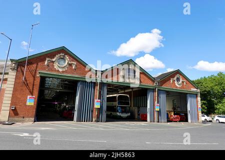Ipswich, Suffolk, Großbritannien - 15. Juli 2022: Das alte Busdepot, Constantine Road. Stockfoto