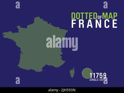 Gepunktete Karte von frankreich Stock Vektor