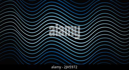 Moderner, horizontaler abstrakter Halbton mit blauer und cyanfarbener Wellenlinie und Platz für Text. Geometrisches Design mit Verlauf von Kurven und Farben. Fluss Stock Vektor
