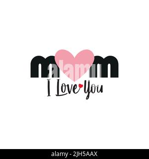 Ich liebe dich Mama - nette Kalligraphie Phrase für Valentinstag. Handgezeichnete Schriftzüge für schöne Grußkarten, Einladungen. Gut für T-Shirt, Becher, Schrott Stock Vektor