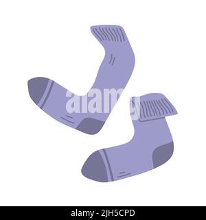 Paar männliche Socken. Blaue Kleidung. Socken für den Mann. Chaos im Haus. Vektor-Cartoon-Illustration isoliert auf weißem Hintergrund Stock Vektor