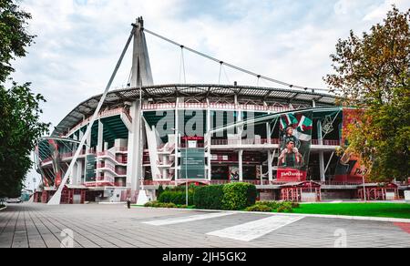 30. August 2021, Moskau, Russland. Fußballstadion „Locomotive“ (RZD Arena) in der russischen Hauptstadt. Stockfoto