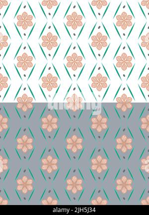 Florales, dekoratives Nahtmuster. Doodle einfache Grafik Gänseblümchen Blume. Niedliches Baby-Kinderzimmer-Design, geometrisches Raster, Pastellfarbendarstellung Stock Vektor