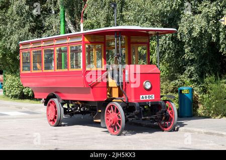 Ein Besuch im Sandtoft Trolleybus Museum Stockfoto