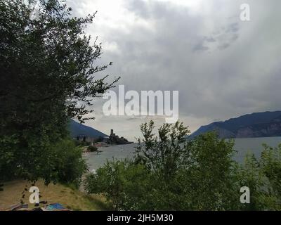 Schloss Malcesine am Gardasee in Italien Stockfoto