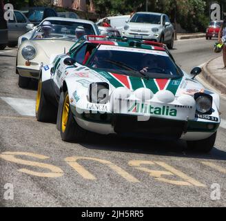 POLTU QUATU - ITALIEN - JUL 9 - 2022 : Lancia stratos livrea alitalia Poltu Quatu Classic Stockfoto