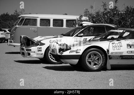 POLTU QUATU - ITALIEN - JUL 9 - 2022 : Lancia stratos livrea alitalia Poltu Quatu Classic Stockfoto