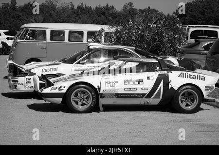 POLTU QUATU - ITALIEN - JUL 9 - 2022 : Lancia stratos livrea alitalia Poltu Quatu Classic Stockfoto