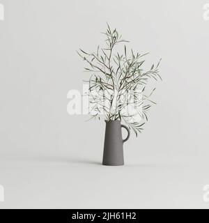 3D Illustration der dekorativen Vase innen isoliert auf weißem Hintergrund Stockfoto