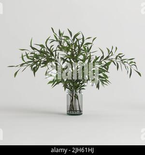 3D Illustration der dekorativen Vase innen isoliert auf weißem Hintergrund Stockfoto