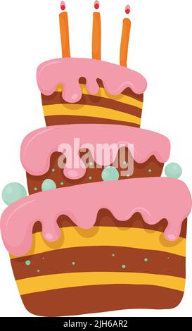 Happy Holiday gebackene Kuchen mit Kerzen Vektor Stock Vektor