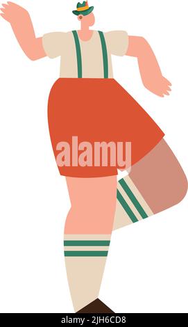 deutschland Mann Walking Kultur Charakter Stock Vektor