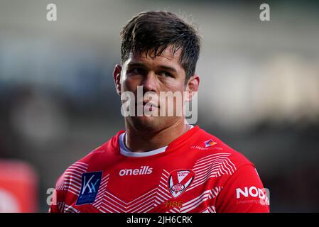 St Helens' Louie McCarthy-Scarsbrook während des Matches der Betfred Super League im Totally Wicked Stadium, St. Helens. Bilddatum: Freitag, 15. Juli 2022. Stockfoto