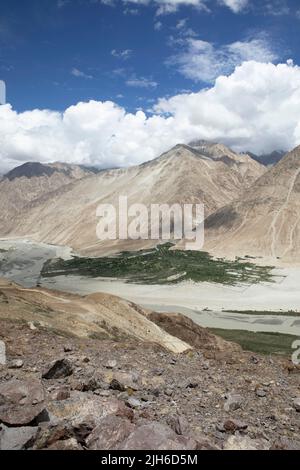 Shyok River, Leh District, Nubra Thesil, Ladakh, Indien Stockfoto