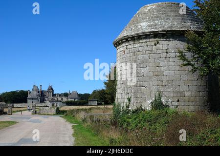 Chateau de Kerjean, 1545, Schloss im Renaissancestil, erbaut 1596, heute Staatsmuseum, Saint-Vougay, Departement Finistere, Region Bretagne, Frankreich Stockfoto