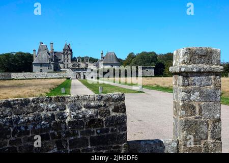 Chateau de Kerjean, 1545, Schloss im Renaissancestil, erbaut 1596, heute Staatsmuseum, Saint-Vougay, Departement Finistere, Region Bretagne, Frankreich Stockfoto